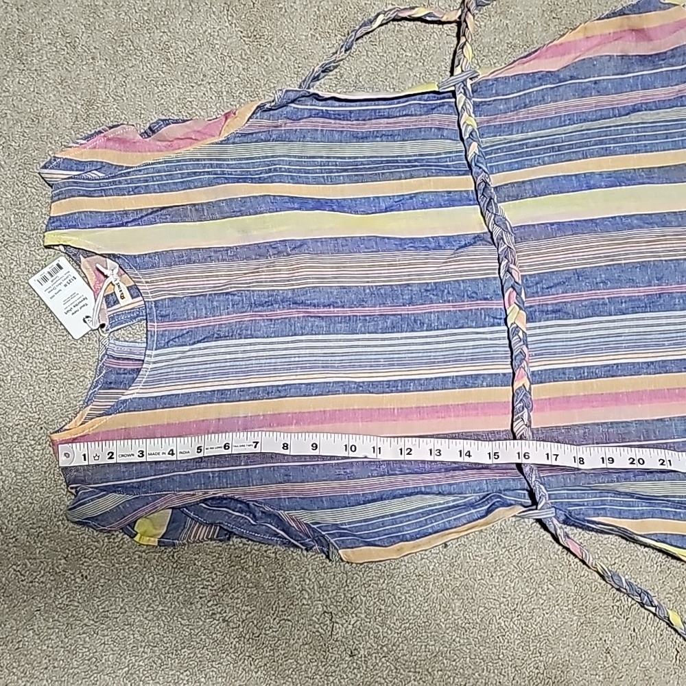 Marine Layer Laney Mini Dress In Blue Variegated Stripe - Picture 7 of 9